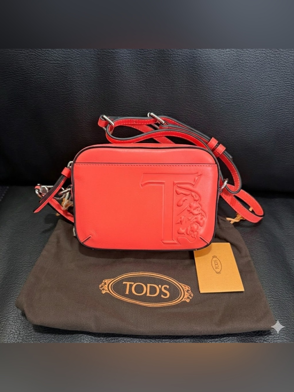 NWT Tod’s TLE Mini Leather Camera Crossbody Bag Red